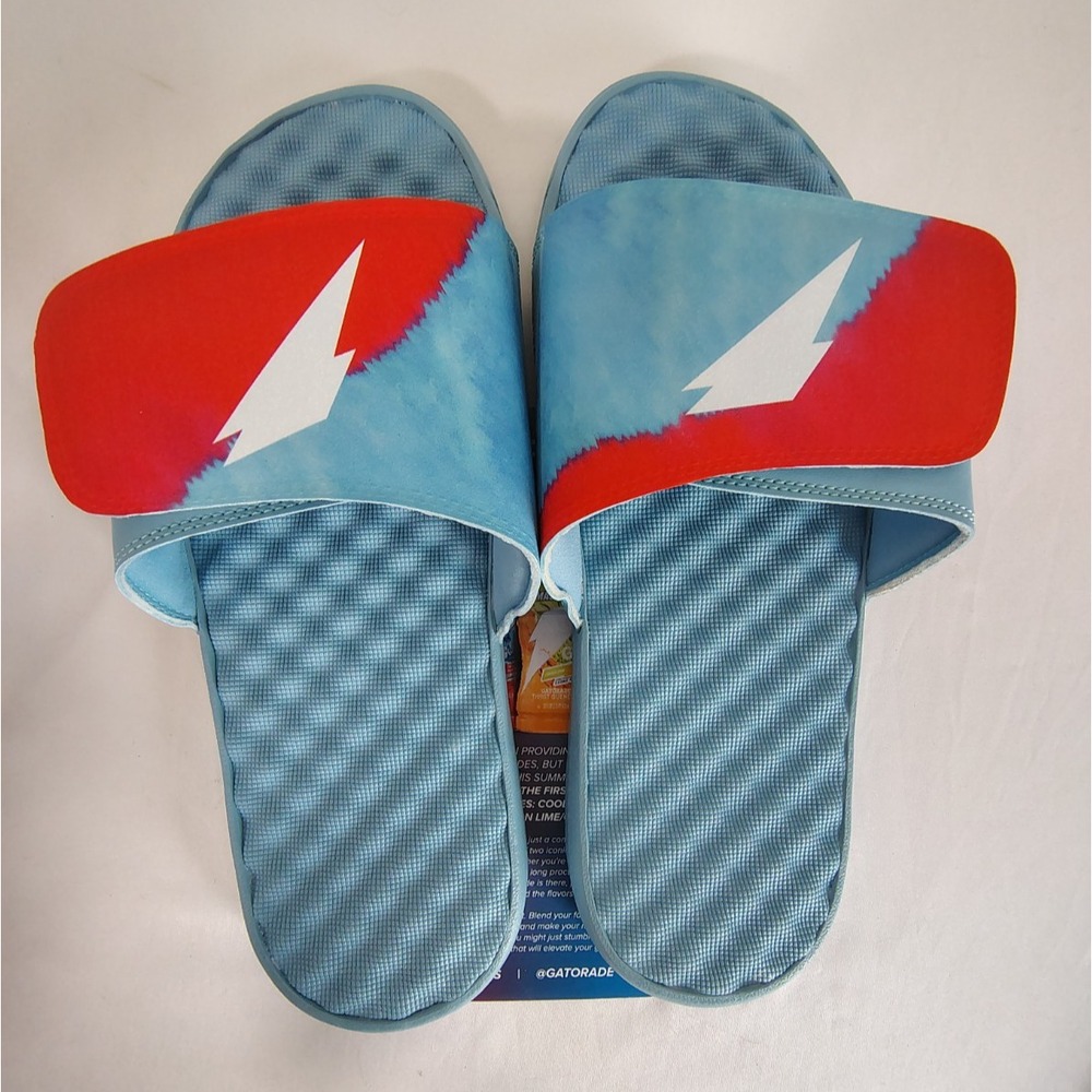 Gatorade Mashups ISlides Sandals Slides Slip-On Logo Blue/Red/White Size 12 NWT